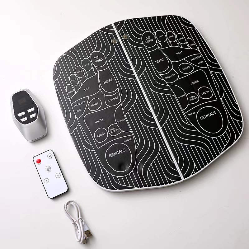 EMS Foot Massager Mat, Electric Pulse Acupoint Therapy - Black - 35×32×1 cm - image 7