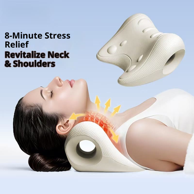 Neck Traction Pillow, Cervical Stretcher for Neck Pain Relief - image 1