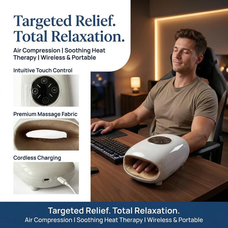 Cordless Hand Massager with Heat & Air Compression - image 7
