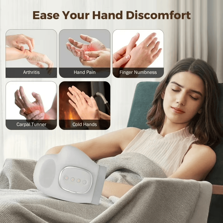 Smart Hand Massager with Heat & Air Compression for Fingers & Wrist - image 8