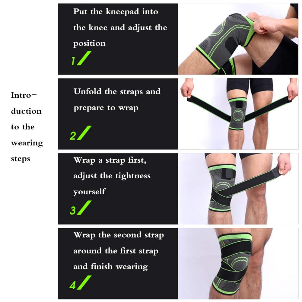 Knee Brace for Knee Pain Relief, Compression Knee Sleeves with Patella Gel Pad & Side Stabilizers - image 3