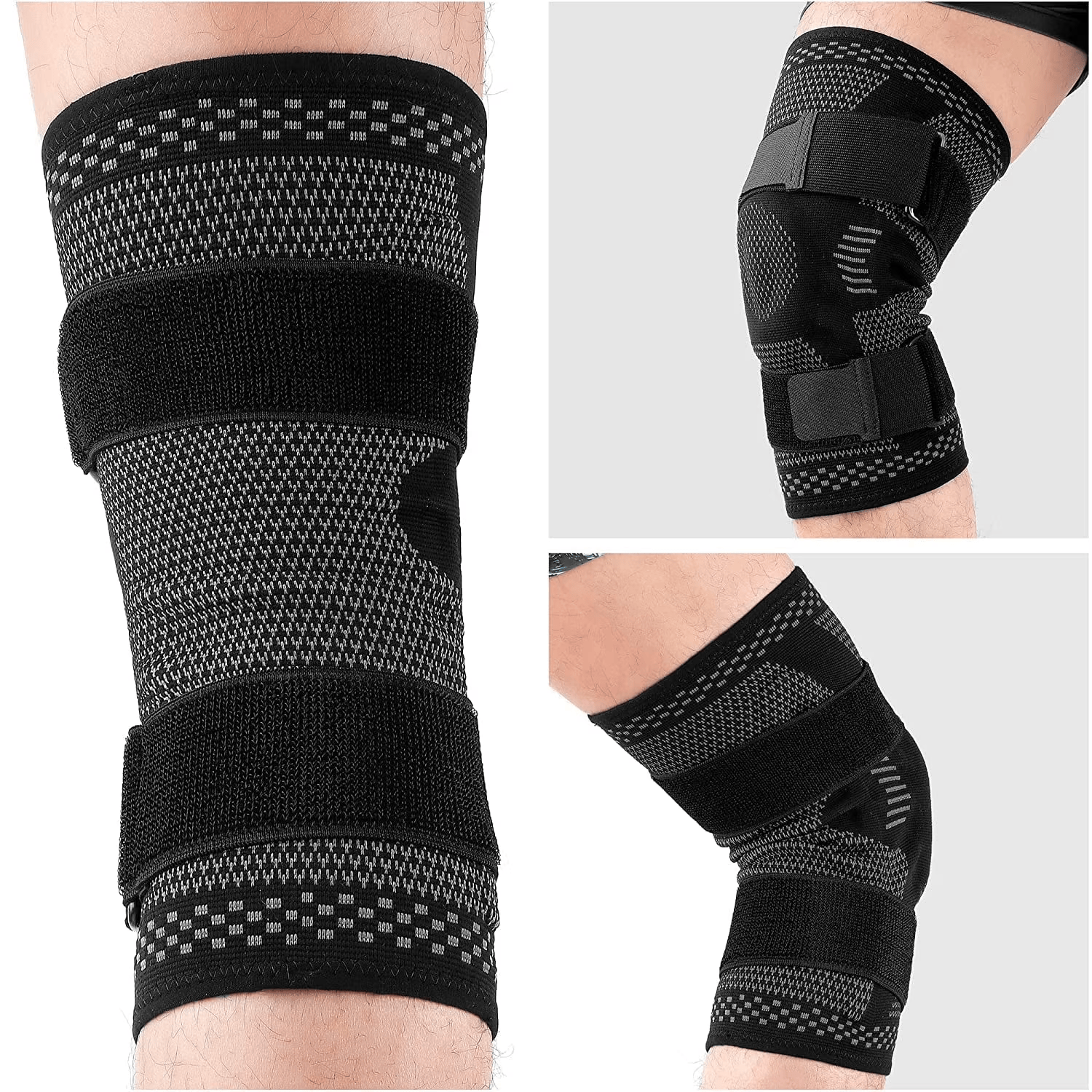 Knee Brace for Knee Pain Relief, Compression Knee Sleeves with Patella Gel Pad & Side Stabilizers - image 9