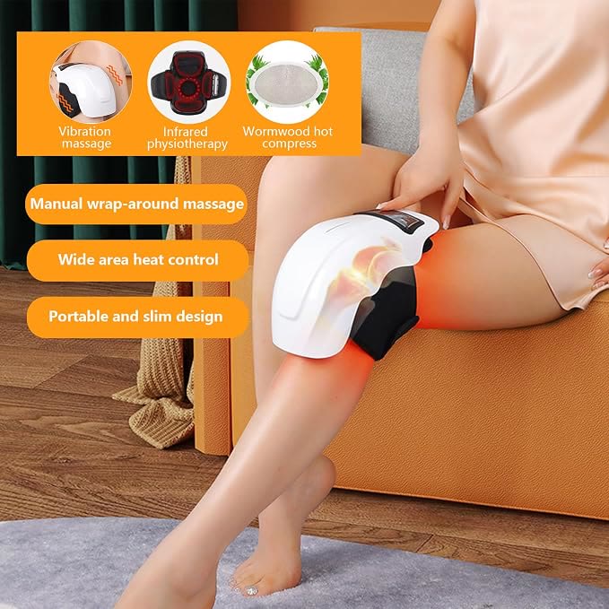 Infrared hot compress therapy device knee massager, home charging vibration massage device - image 1