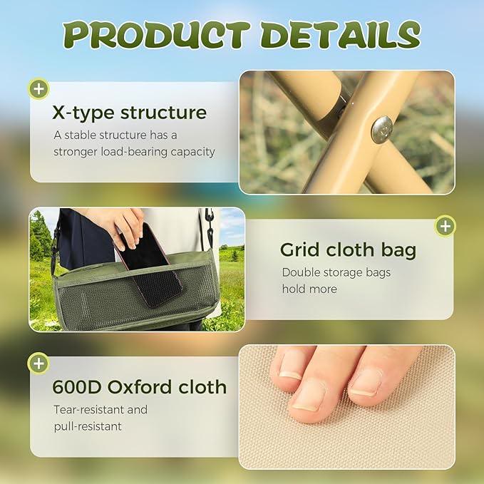 Compact Portable Folding Chair - Ultra-Lightweight All-Weather Camping Accessory - image 2