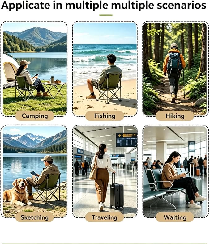 Compact Portable Folding Chair - Ultra-Lightweight All-Weather Camping Accessory - image 8