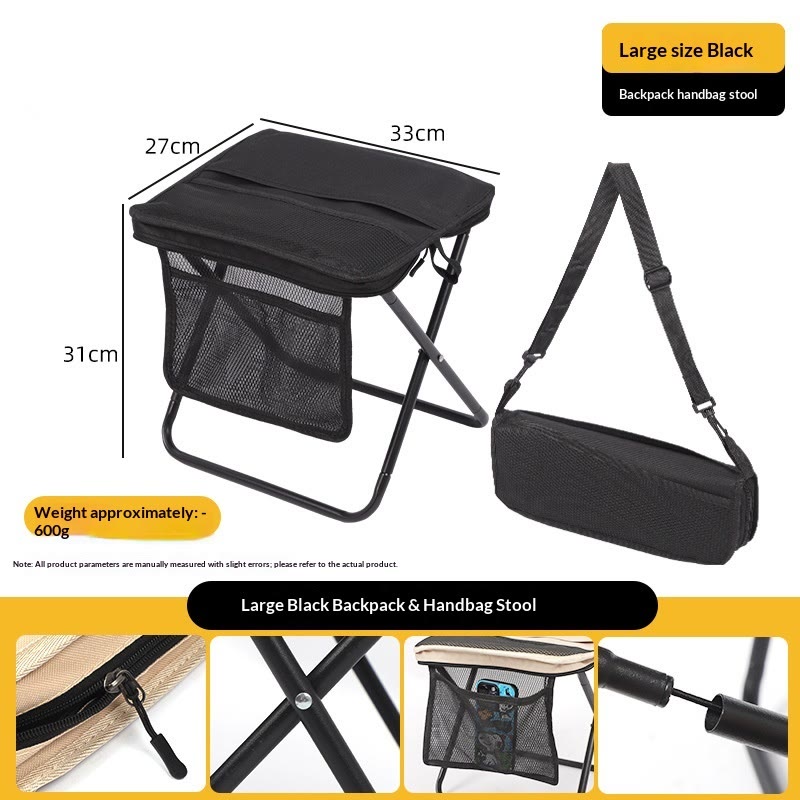 Compact Portable Folding Chair - Ultra-Lightweight All-Weather Camping Accessory - Black - image 9