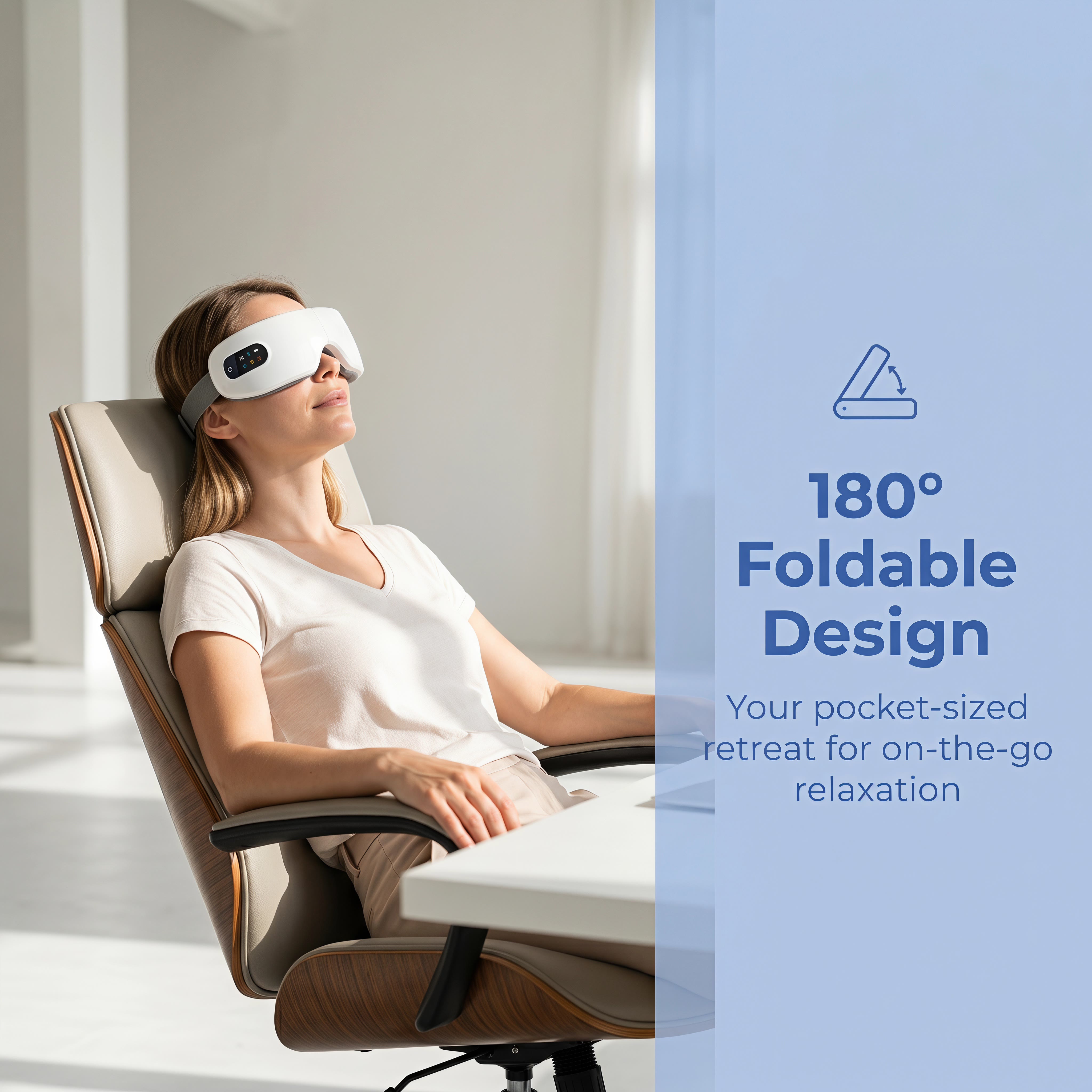 Foldable Steam Eye Massager, Hot Compress & Multi Vibration Soothing Eye Reliever - image 2