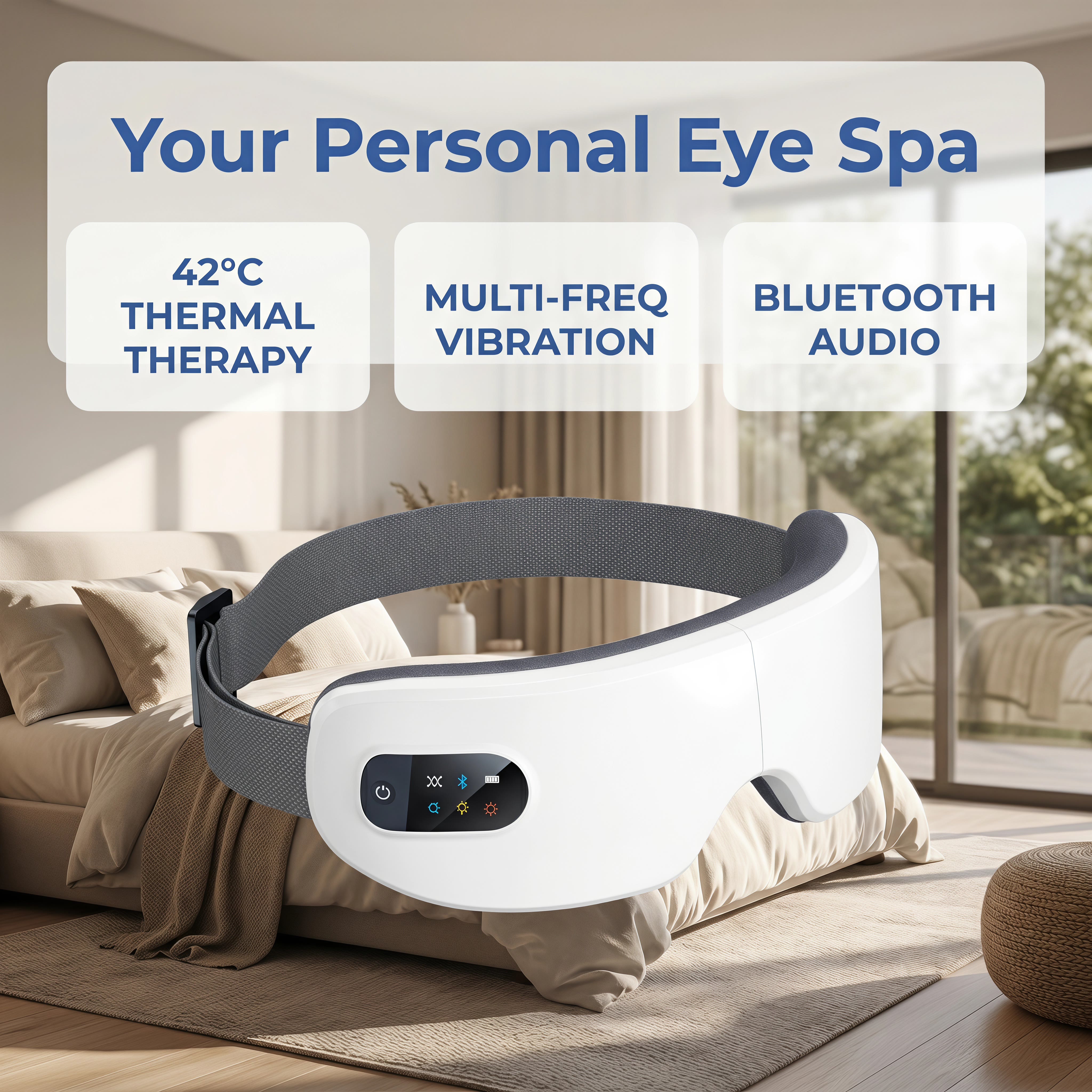 Foldable Steam Eye Massager, Hot Compress & Multi Vibration Soothing Eye Reliever - image 1