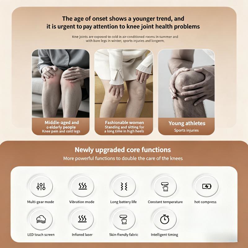 Infrared hot compress therapy device knee massager,home massage, Lightweight - image 6