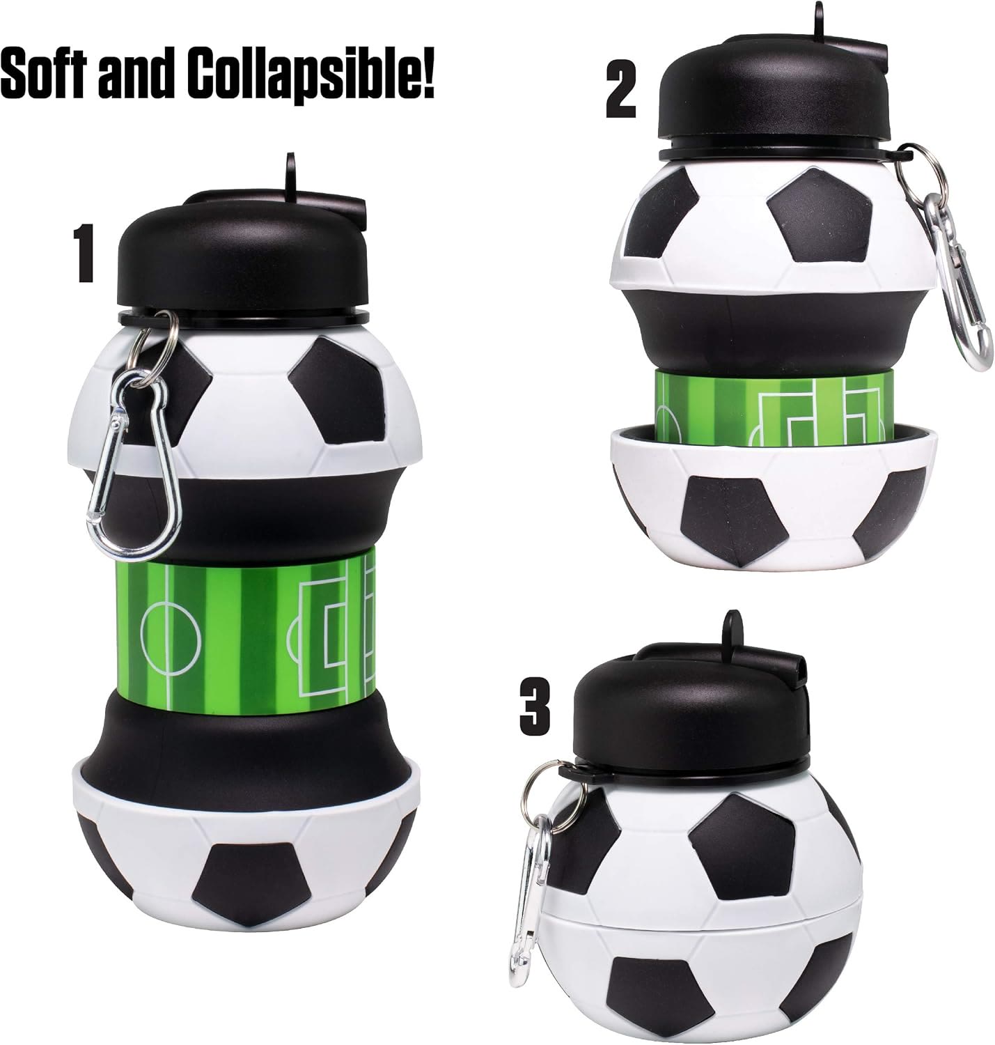 Collapsible Silicone Soccer Ball Water Bottle,Portable Sports Drink Bottle - image 6