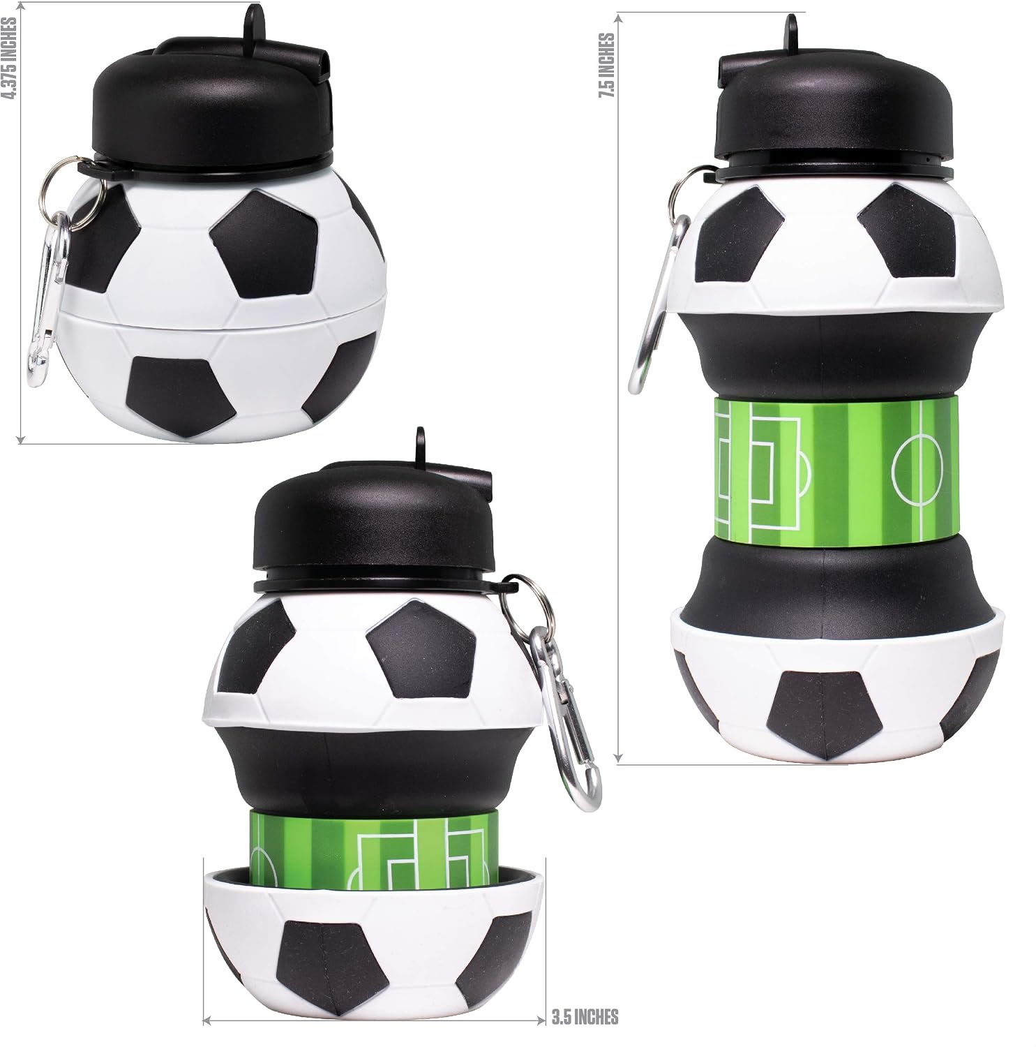 Collapsible Silicone Soccer Ball Water Bottle,Portable Sports Drink Bottle - image 3