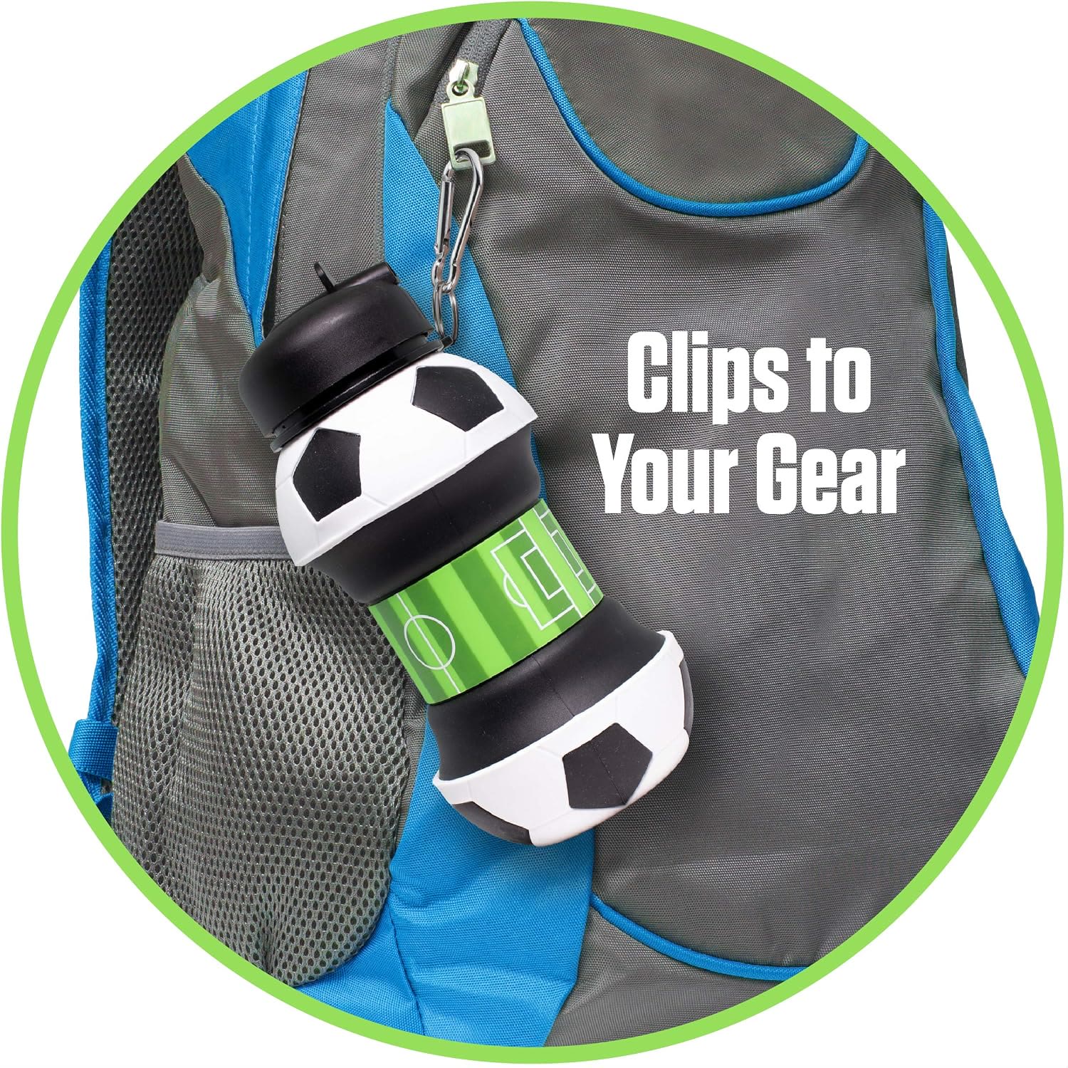 Collapsible Silicone Soccer Ball Water Bottle,Portable Sports Drink Bottle - image 8