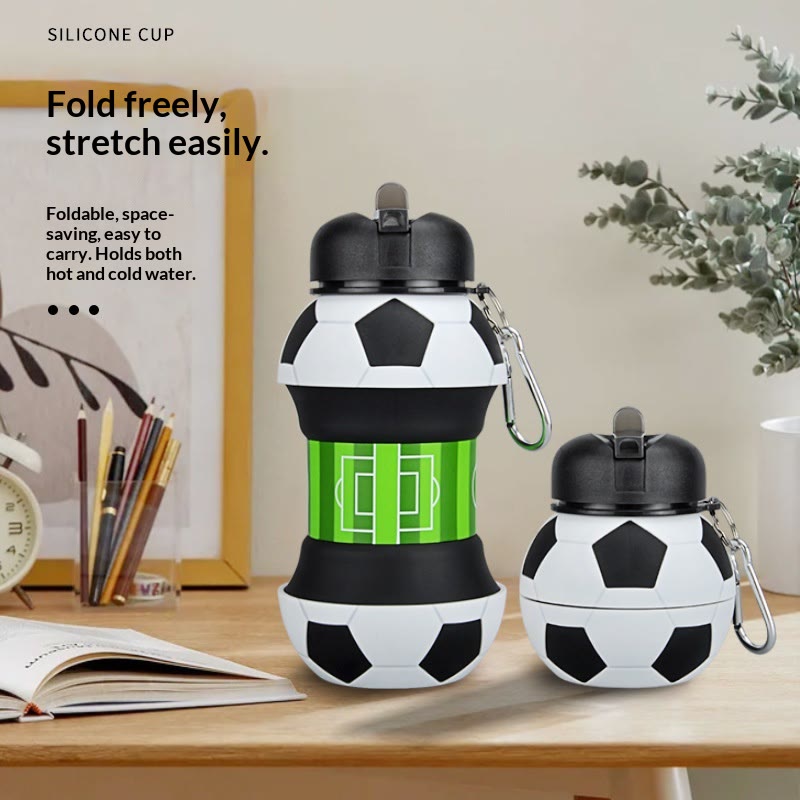 Collapsible Silicone Soccer Ball Water Bottle,Portable Sports Drink Bottle - image 2