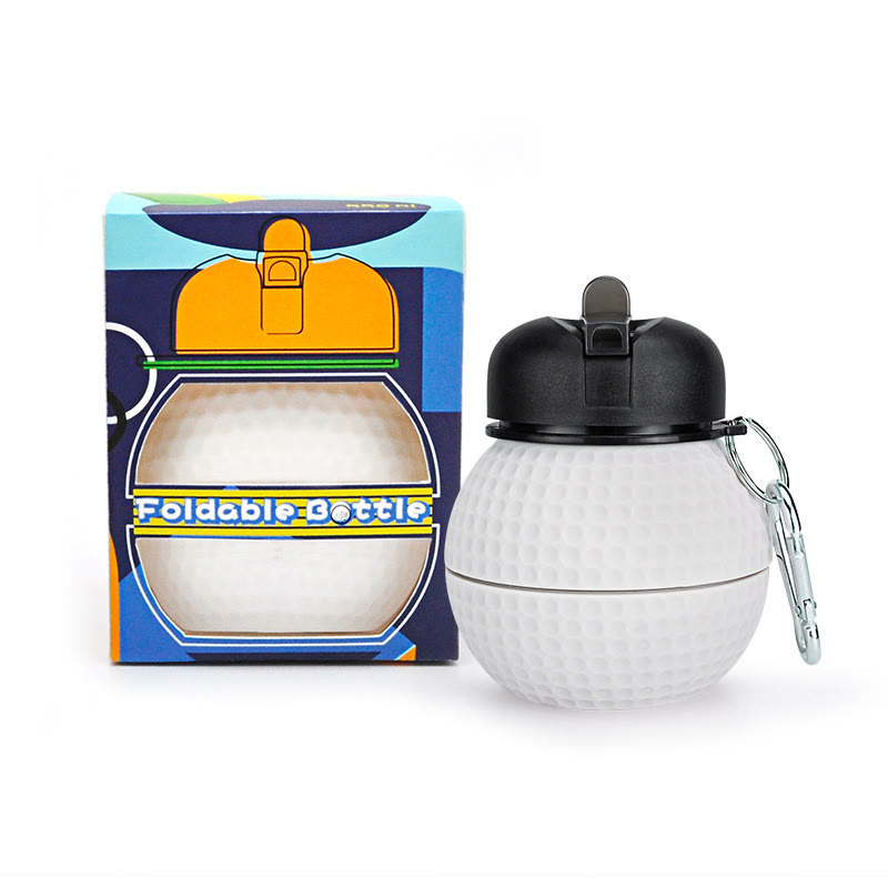Collapsible Silicone Soccer Ball Water Bottle,Portable Sports Drink Bottle - Golf ball - 550ml - image 19