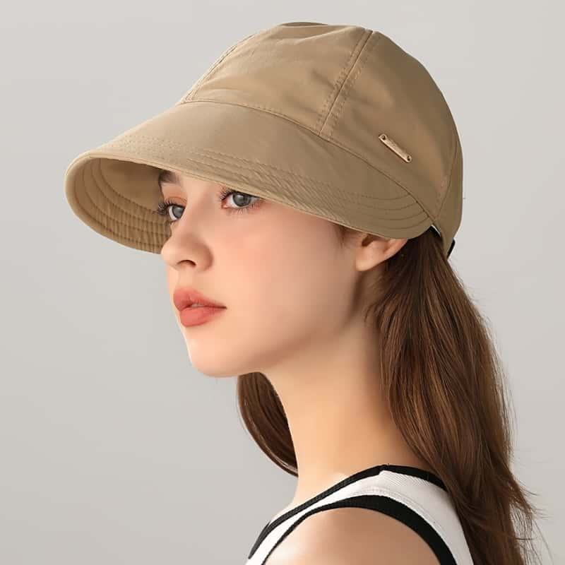 Women's Wide Brim Sun Visor Hat - UPF 50+ Open Top Cap - image 2