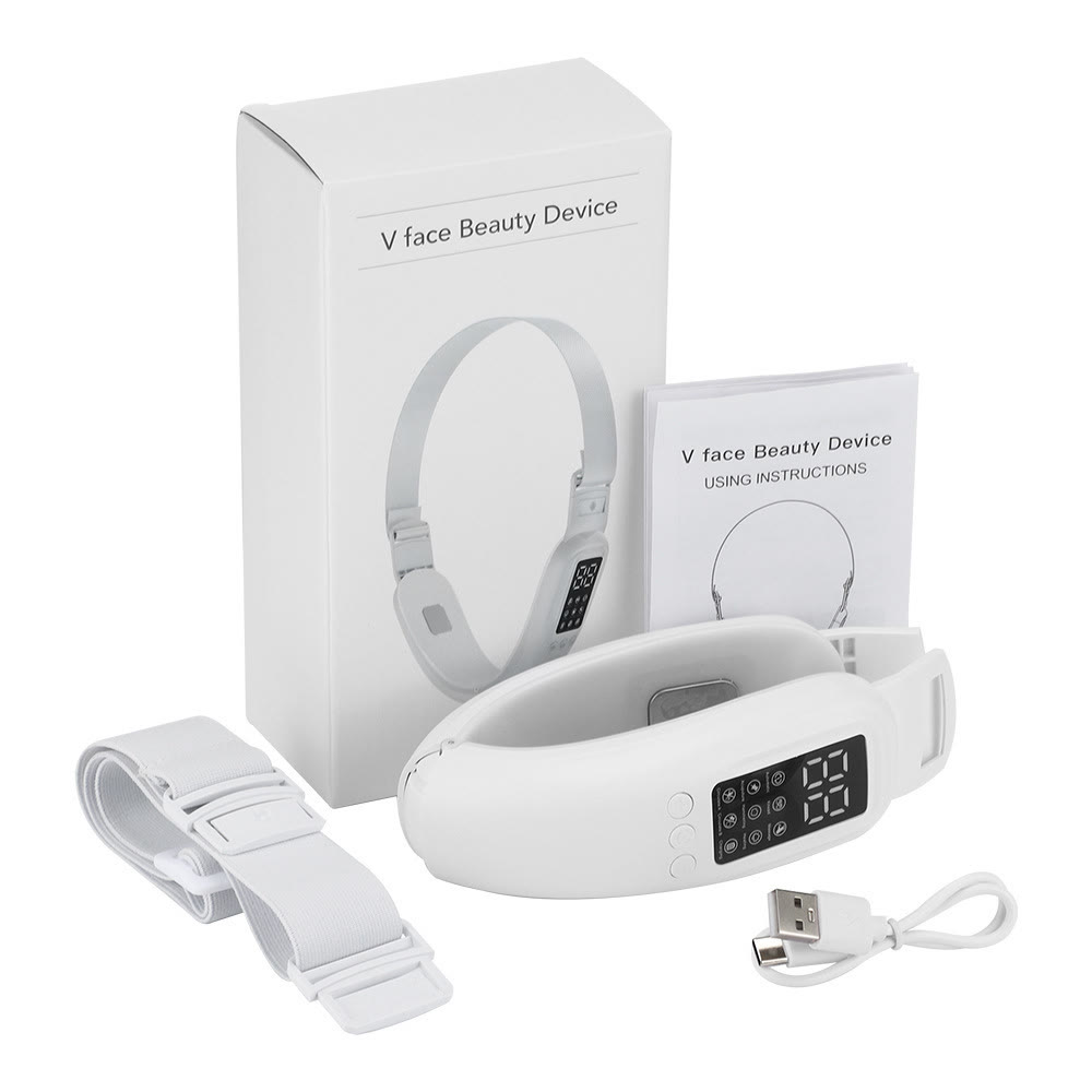 EMS Facial Massager with LED Light for Face & Jawline - White - image 5