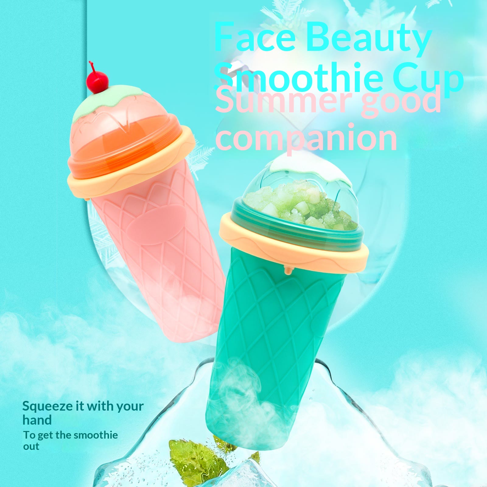 Slushy Cup Slushie Cup,Quick Frozen Magic Cup, Smoothie Cups with Lids and Straws - image 1