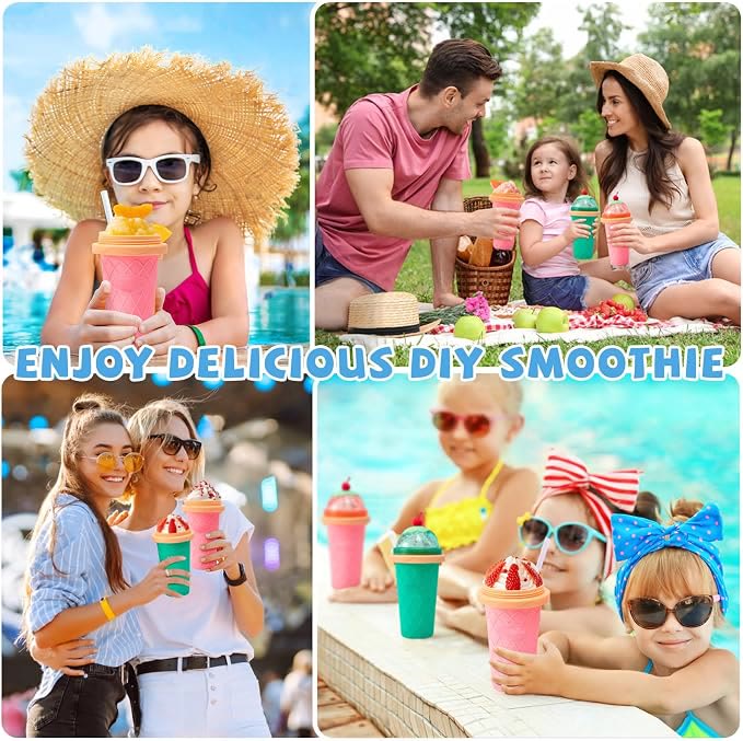 Slushy Cup Slushie Cup,Quick Frozen Magic Cup, Smoothie Cups with Lids and Straws - image 8