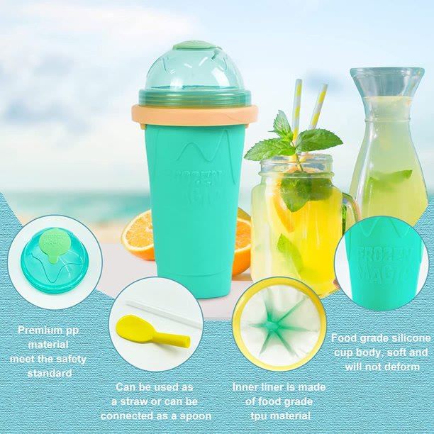 Slushy Cup Slushie Cup，Quick Frozen Slushy Maker Cup with Lid, Straw & Spoon - image 7