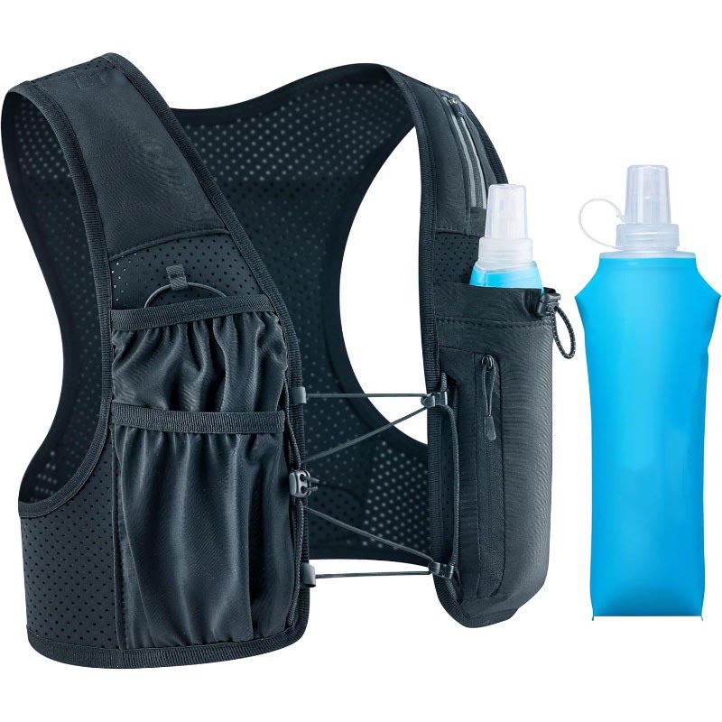 Running Vest for Women Men,  Adjustable Chest Straps Running Hydration Vest with 500ml Soft Flask - Black - 43*41*5cm - image 1