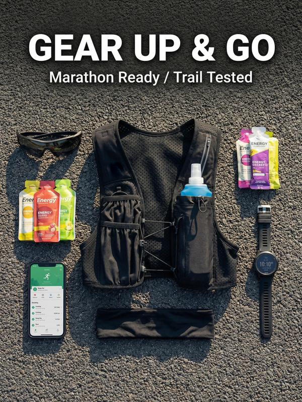 Running Vest for Women Men,  Adjustable Chest Straps Running Hydration Vest with 500ml Soft Flask - image 6