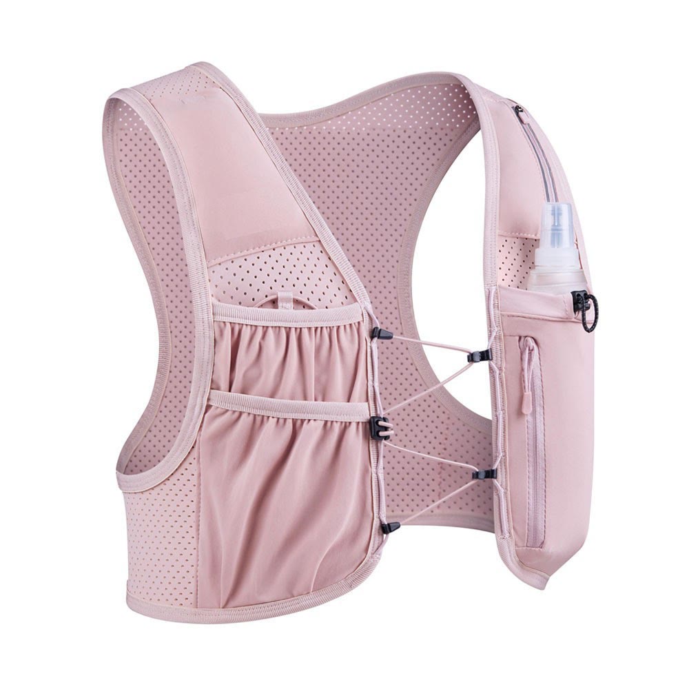 Running Vest for Women Men,  Adjustable Chest Straps Running Hydration Vest with 500ml Soft Flask - Pink - 43*41*5cm - image 9