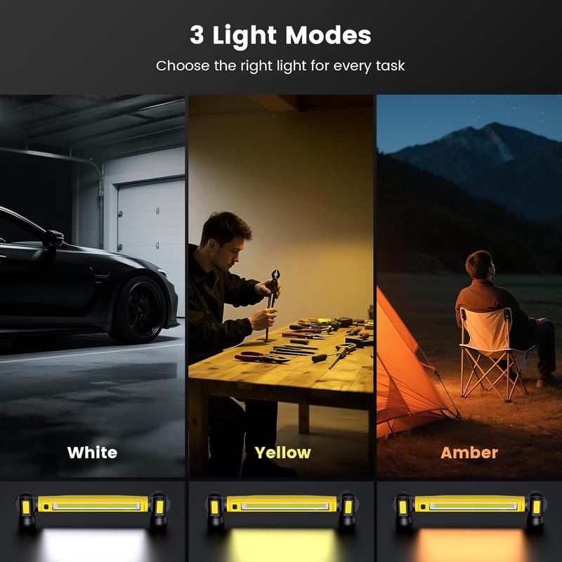 3000LM Cordless Under Hood Work Light, USB-C Rechargeable Magnetic LED Light Bar - image 6