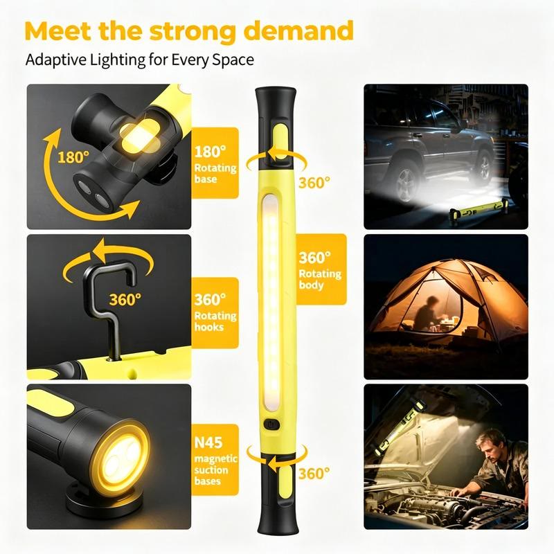 3000LM Cordless Under Hood Work Light, USB-C Rechargeable Magnetic LED Light Bar - image 4