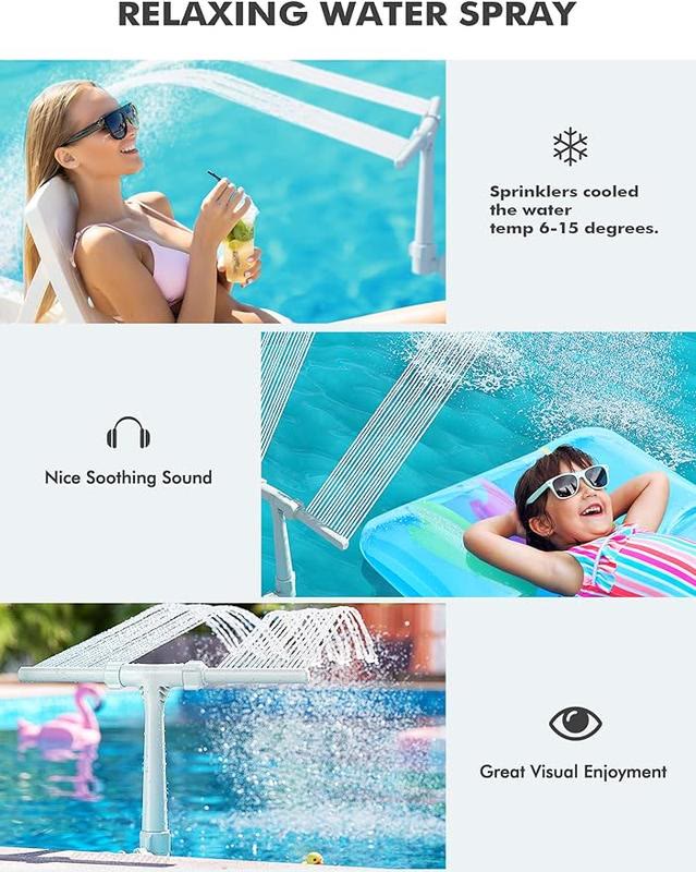 Pool Fountain for Above-Ground & Inground Pools, Outdoor Waterfall Spray - image 2
