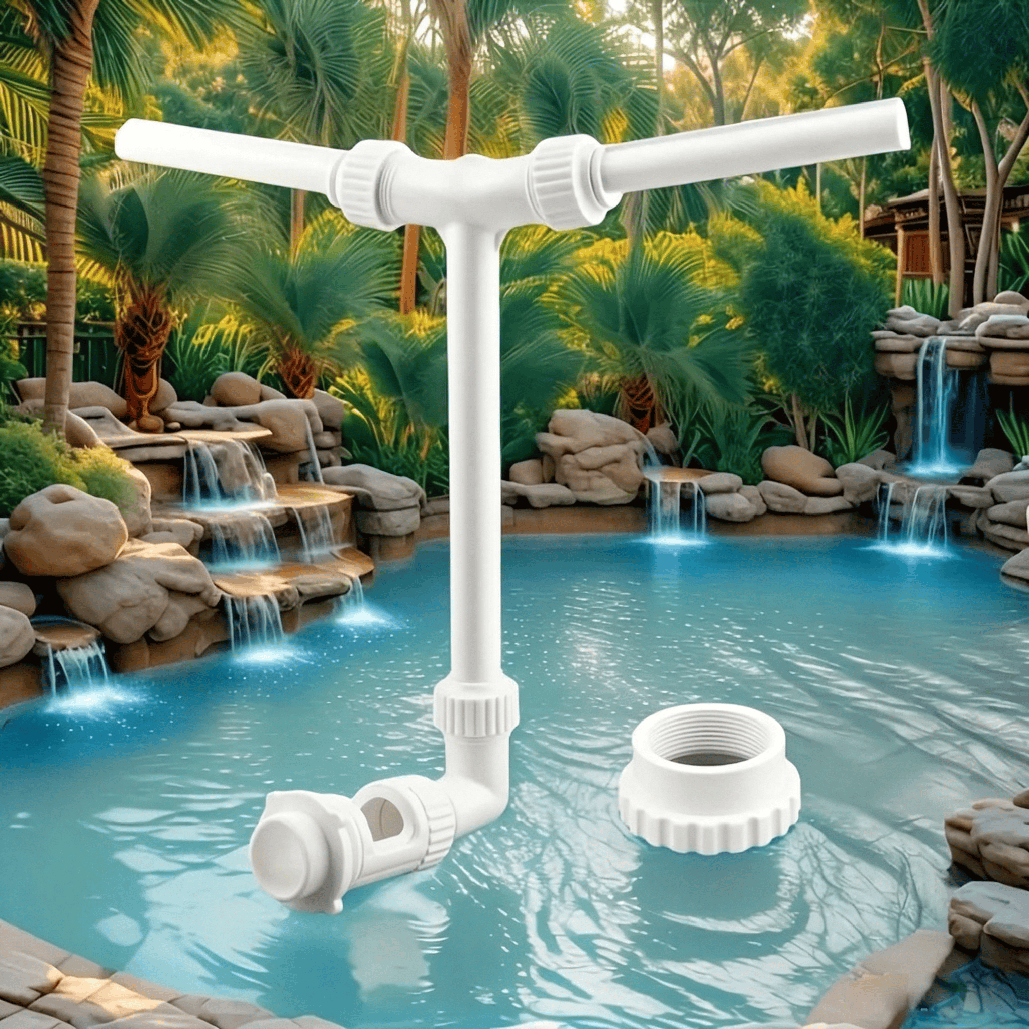 Pool Fountain for Above-Ground & Inground Pools, Outdoor Waterfall Spray - image 11