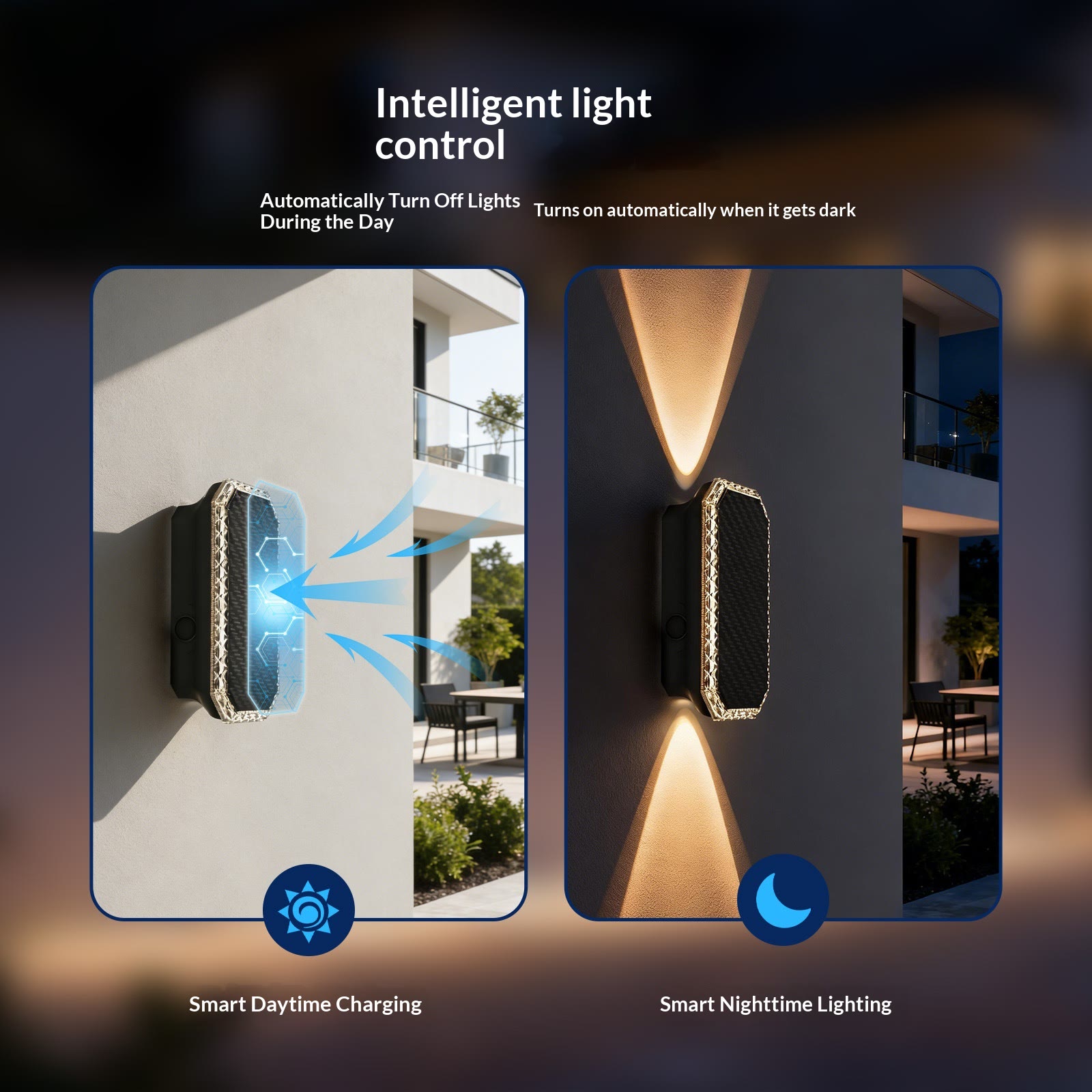  Solar Wall Lights Outdoor Up Down Dual-Lens - image 8