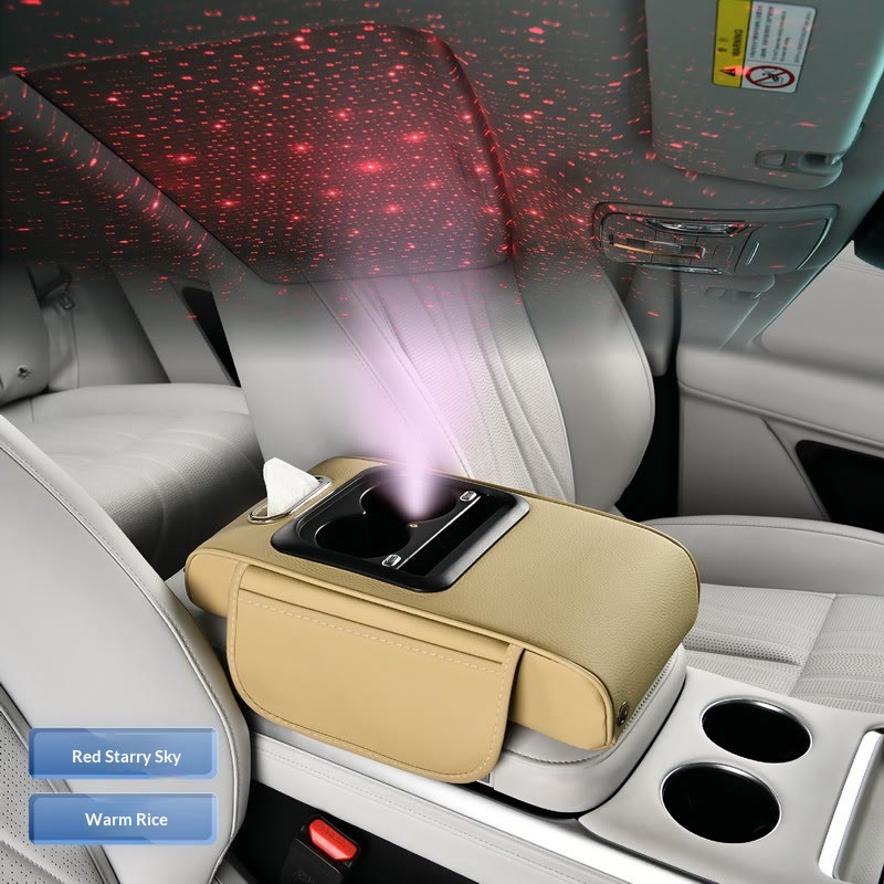 2026 New Model Car Armrest Box Height Riser - Nappa Leather & Memory Foam Car Accessories - Beige - image 11