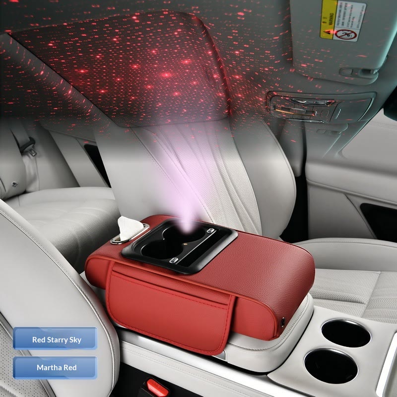 2026 New Model Car Armrest Box Height Riser - Nappa Leather & Memory Foam Car Accessories - Wine - image 15