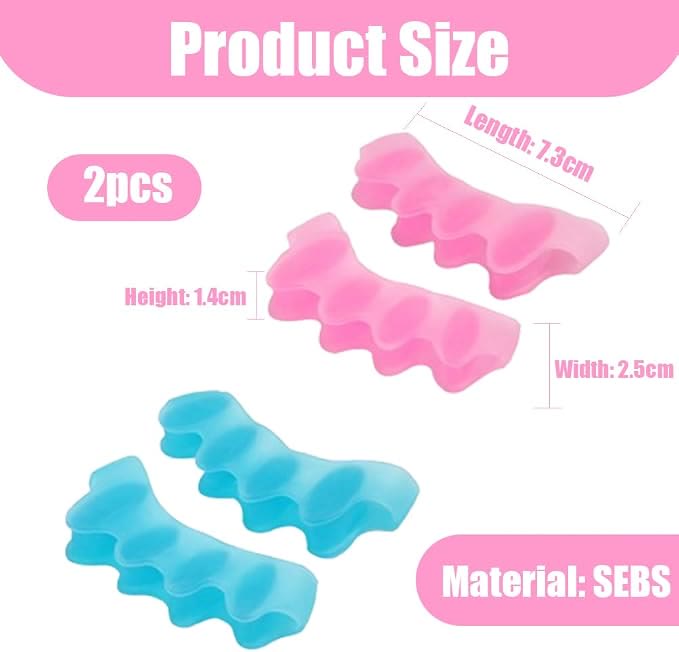 4PCS Gel Toe Separators for Bunion Relief, Washable Hallux Valgus Corrector & Hammer Toe Spacer - image 2