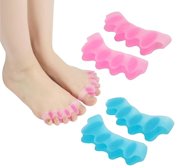4PCS Gel Toe Separators for Bunion Relief, Washable Hallux Valgus Corrector & Hammer Toe Spacer - image 1