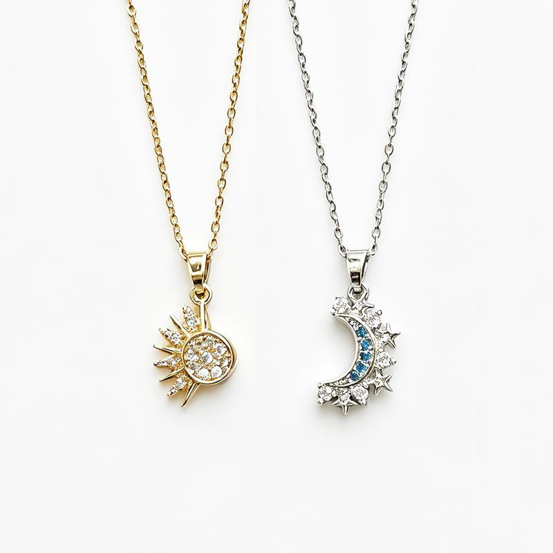 Sun & Moon Matching Necklace, Bracelet & Ring Set, Friendship & Couple Gift - image 10