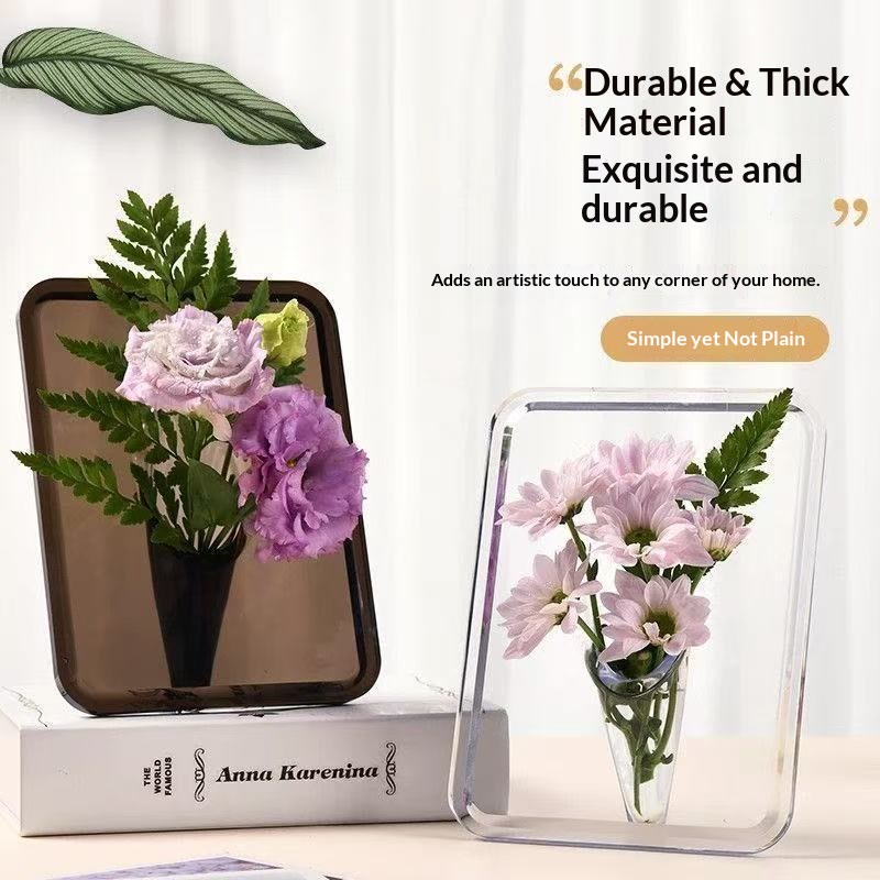 Photo Frame Vase for Fresh & Dried Flowers, Elegant Home Decor Gift - image 1