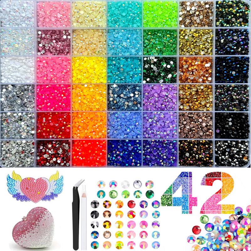 42000Pcs 42Colors 3mm Jelly Flatback RhinestonesBedazzling Kit with Nail Art, Shoes & DlY - image 1