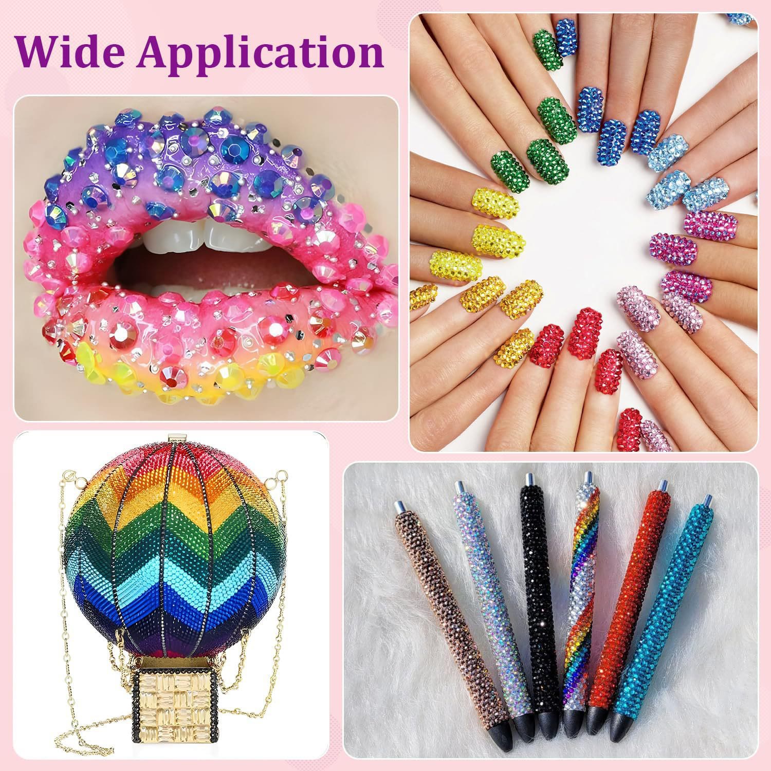 42000Pcs 42Colors 3mm Jelly Flatback RhinestonesBedazzling Kit with Nail Art, Shoes & DlY - image 9