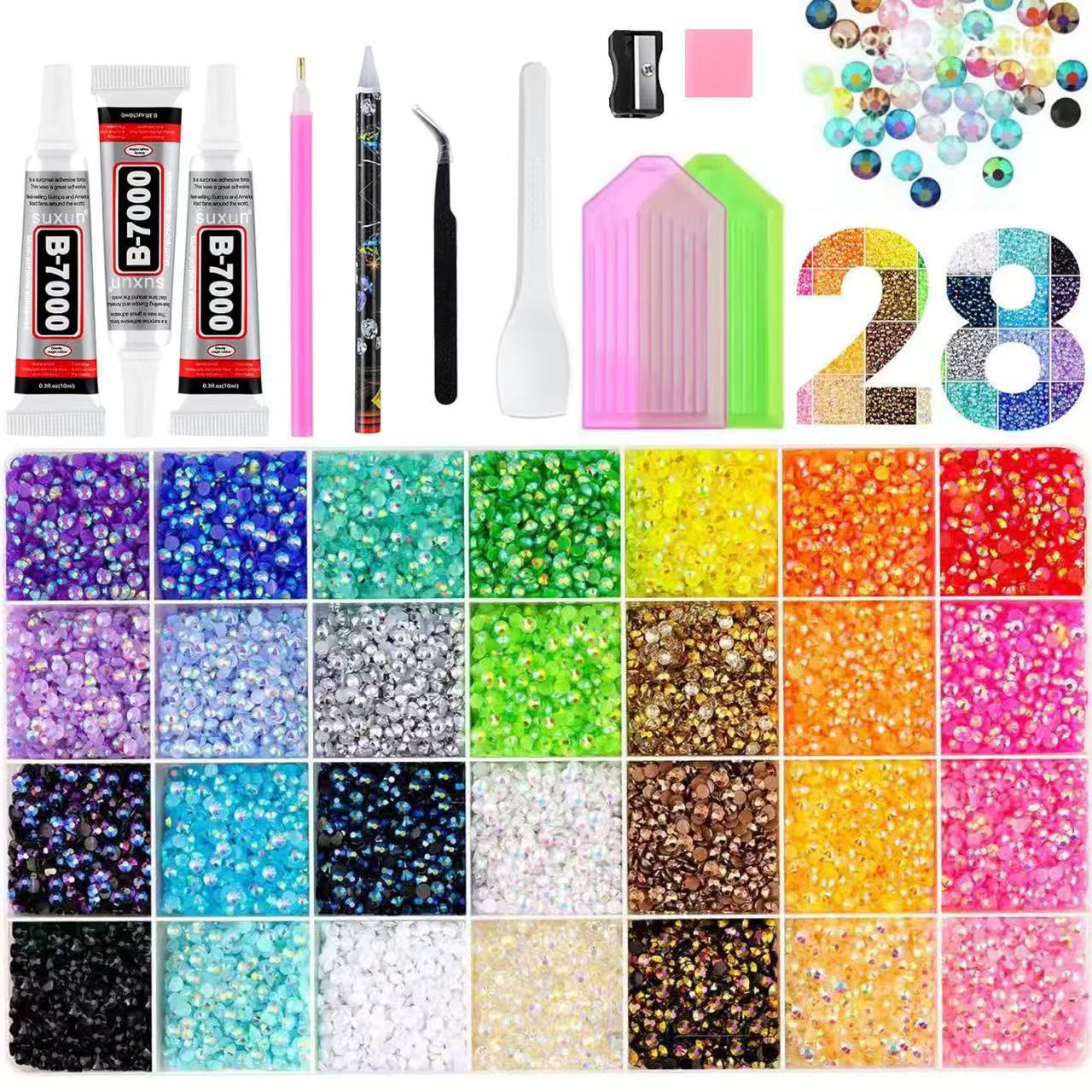 42000Pcs 42Colors 3mm Jelly Flatback RhinestonesBedazzling Kit with Nail Art, Shoes & DlY - A - image 11