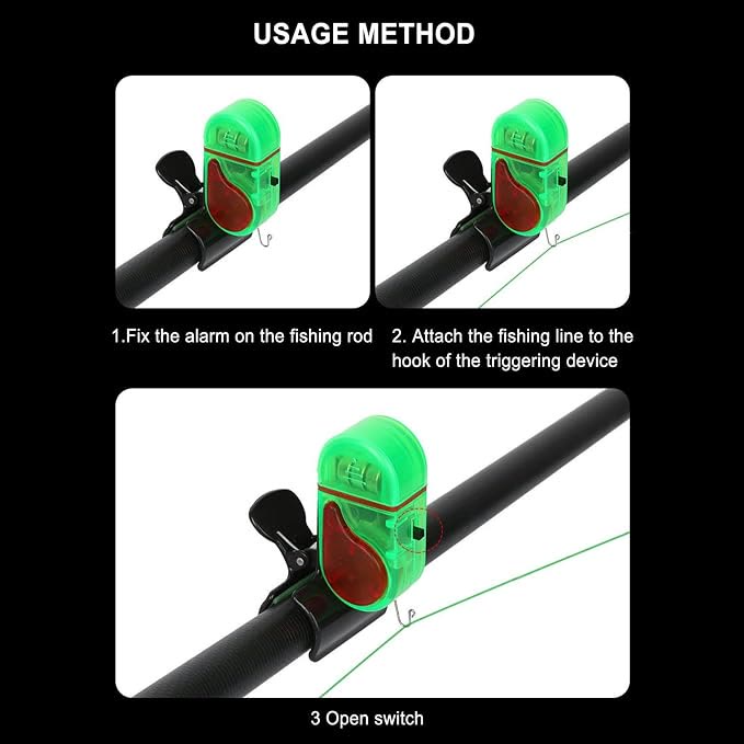 2 PCS Fishing Bite Alarm with Led Light, Bite Alarms for Fishing Poles - image 2
