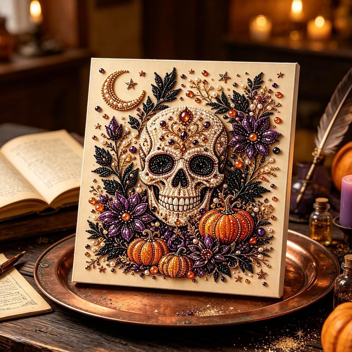 Halloween DIY Diamond Painting Kit, Pumpkin Cat & Ghost Diamond Art for Home Decor - image 4
