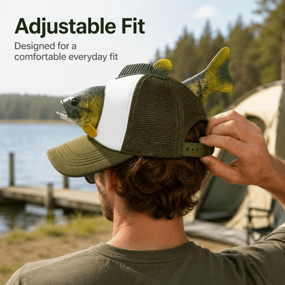 Fishing Lover 3D Fish Hat, Novelty Outdoor Adjustable Cap - image 6