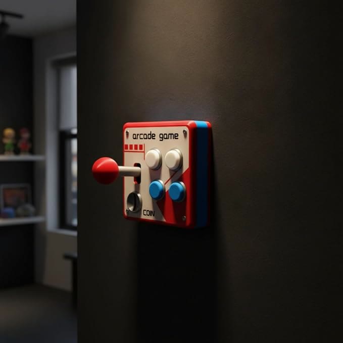 Retro Arcade Switch Panel, Classic Joystick Button Wall Plate - image 2