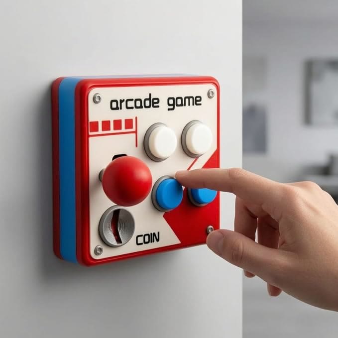 Retro Arcade Switch Panel, Classic Joystick Button Wall Plate - image 1