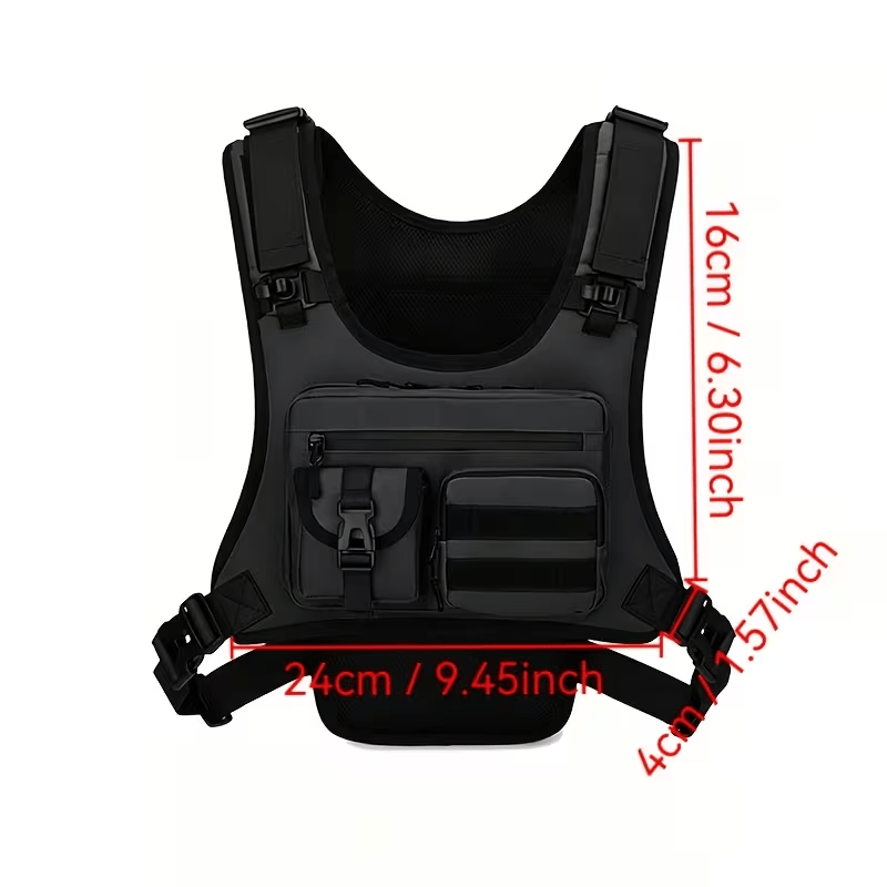 Tactical Hydration Vest Backpack, Multi-Pocket Running & Cycling Chest Pack - image 9