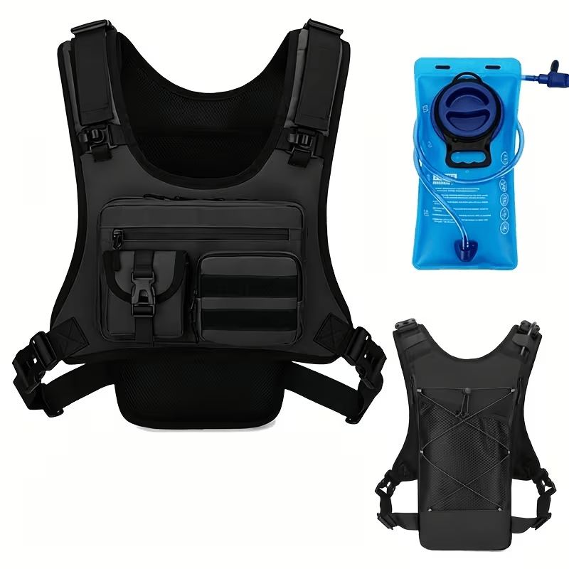 Tactical Hydration Vest Backpack, Multi-Pocket Running & Cycling Chest Pack - image 1