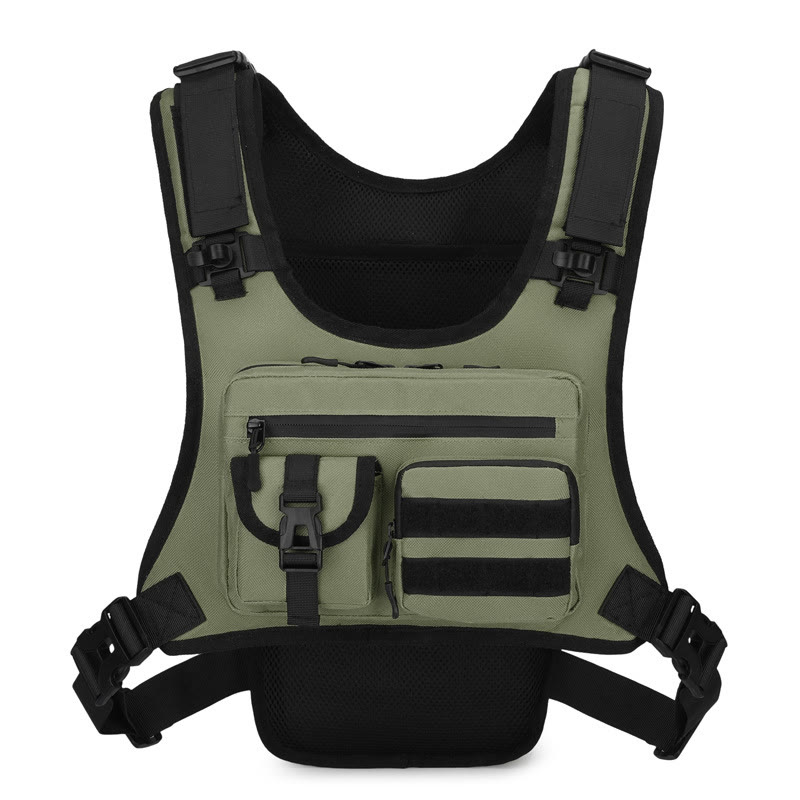 Tactical Hydration Vest Backpack, Multi-Pocket Running & Cycling Chest Pack - Green - image 14