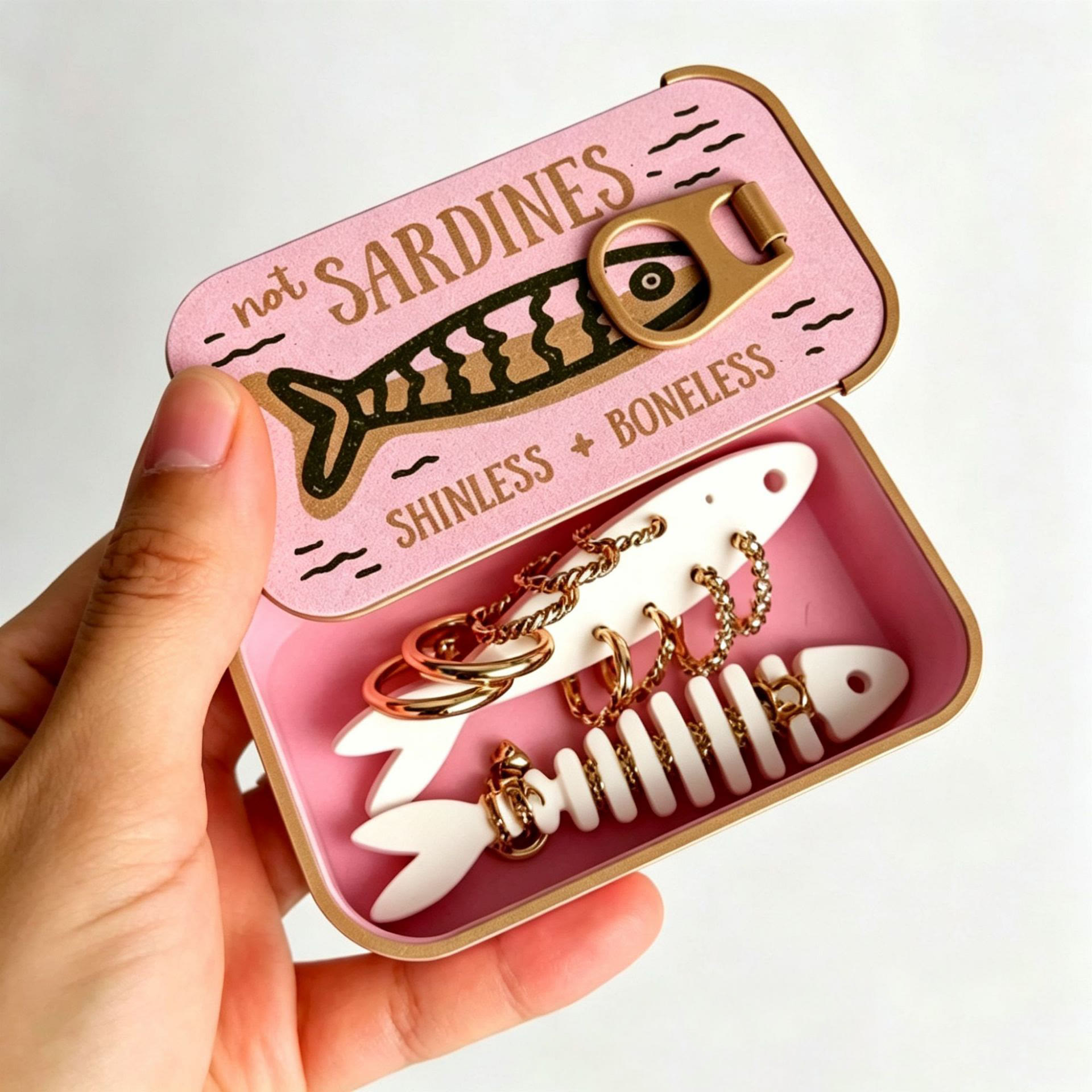 Vintage Sardine Tin Jewelry Box for Rings, Earrings & Small Treasures - Pink - 🔥🔥BUY 3(Save $20) - image 7
