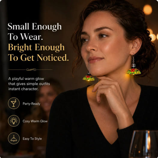 Mini Chandelier Light Earrings – Vintage Lampshade Style Dangle Earrings for Women - image 2